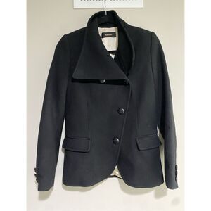 AIRESS *Stella Black Wool Cashmere Asymmetrical Button Coat, Sz Medium, MP $595